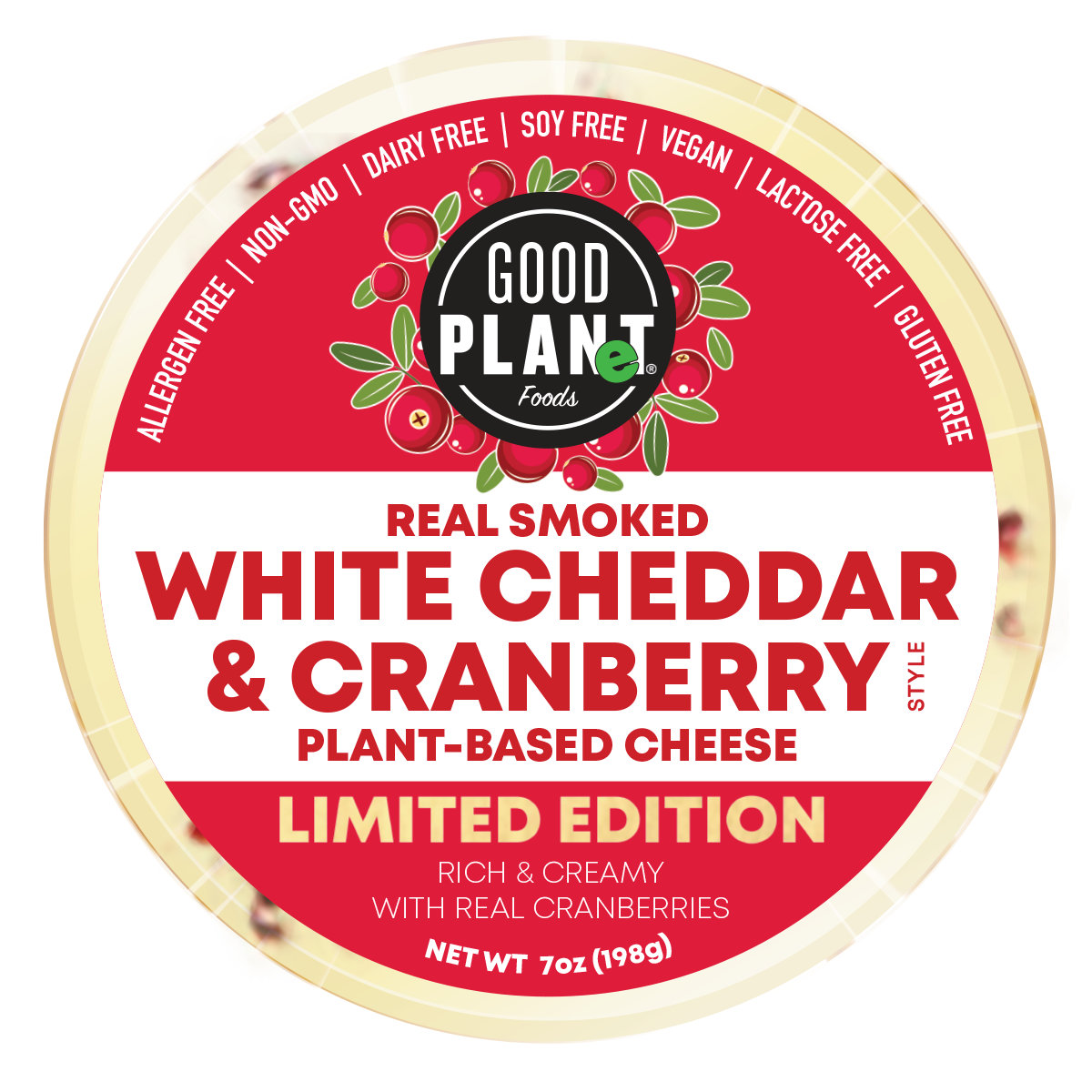 LIMITED EDITION Smoked White Cheddar & Cranberry Wheel